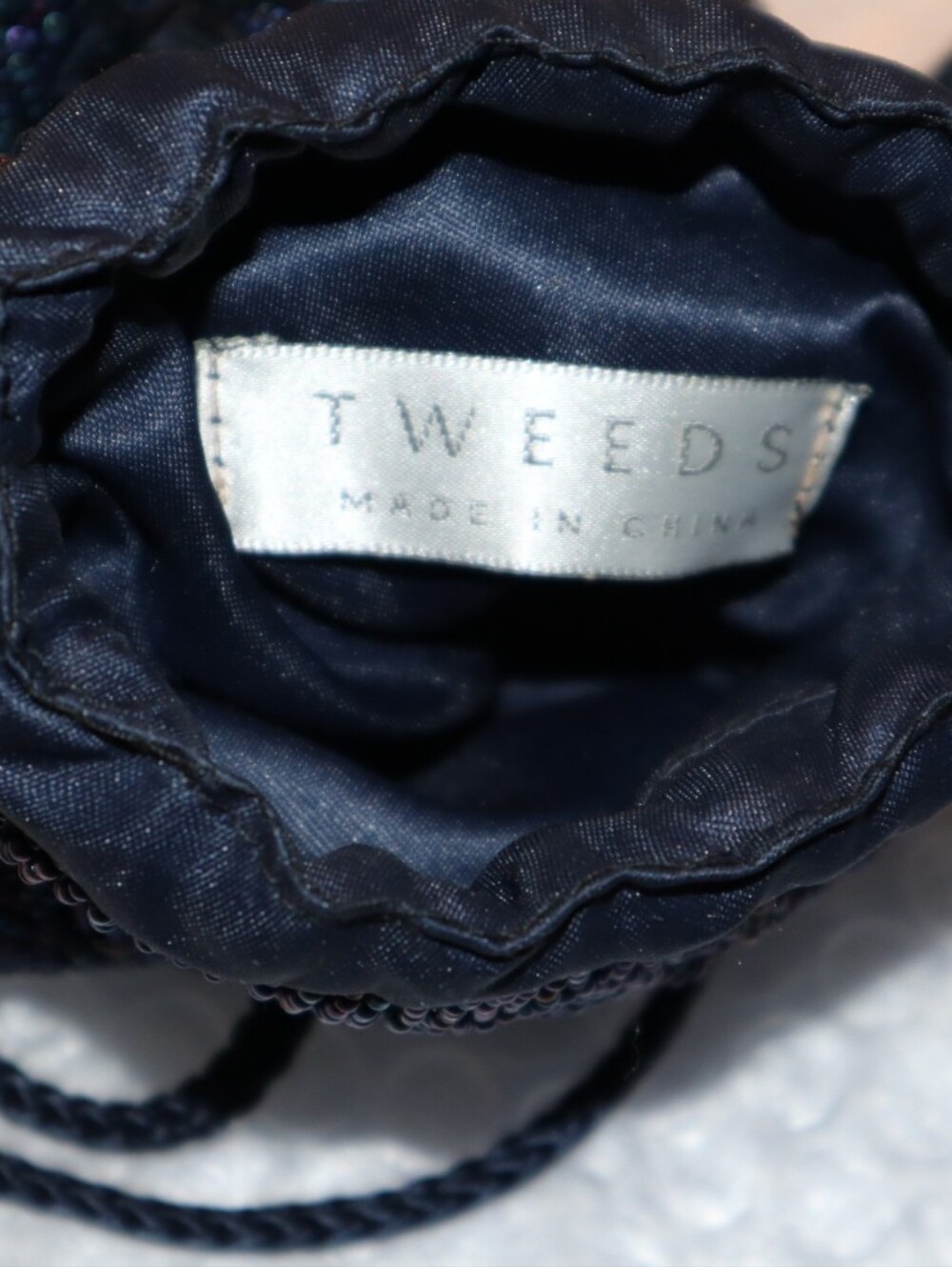 Tweeds Vintage Black Beaded Evening Purse Prom Party Small - Picture 13 of 15